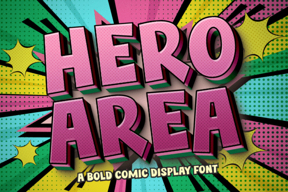 Hero Area: A Bold and Vibrant Comic Display Font