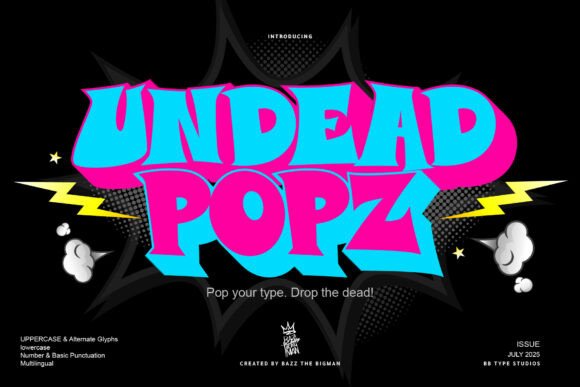 Undead Popz: A Bold Display Font for Editorial Design